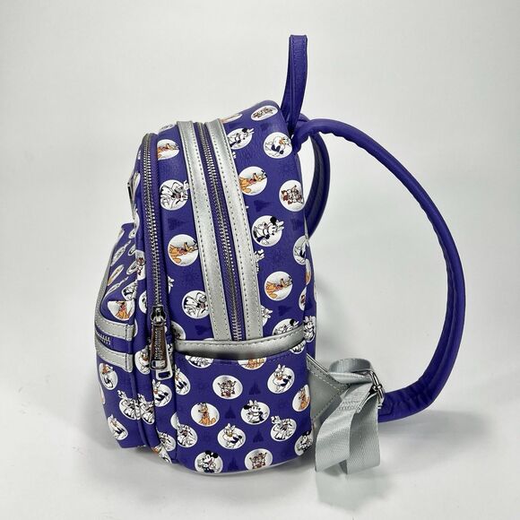 Disney Loungefly Mini Backpack 100th Anniversary Purple Sparkle 2023 - Picture 5 of 13